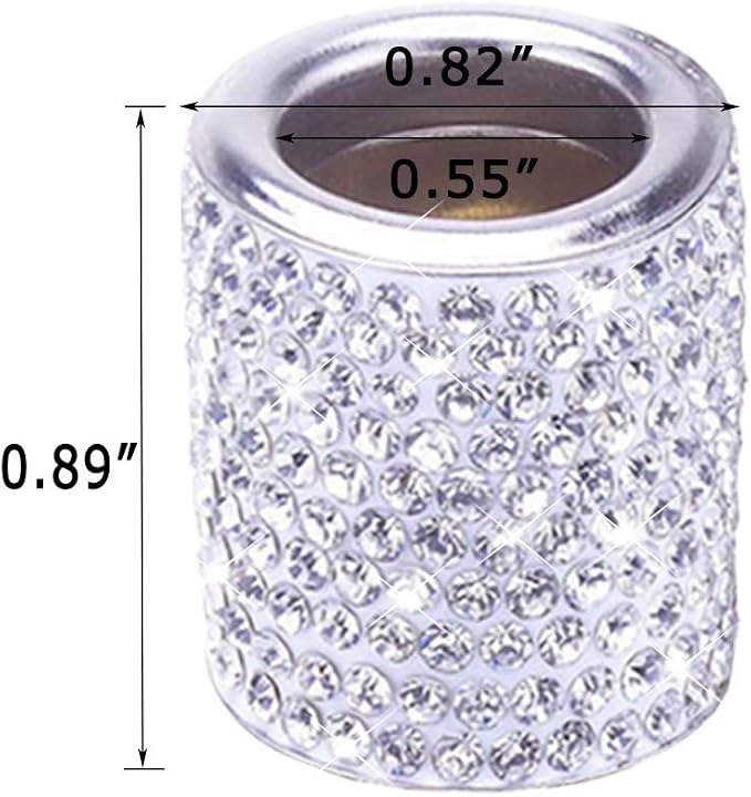 Car Headrest Head Rest Collars Rings Decor Bling Bling Crystal Diamond Ice Stainless Steel Car Decorations for Car SUV Truck Interior Decoration Blings 4 Pack White