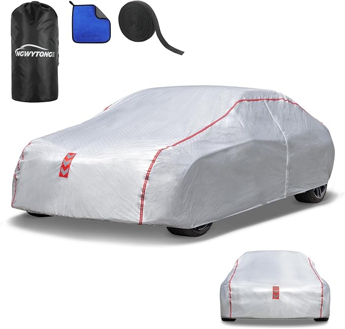 Car Cover for Copue, Waterproof All Weather Heavy Duty, 360° Underbody Wrap Windproof Design, Quick Install Outdoor Vehicle Cover, Fits Copue 166-178 in