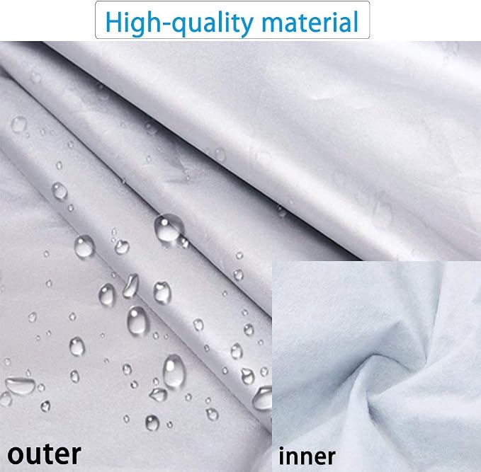 Half Car Cover with Cotton All Weather Car Body Cover Sunshade Cover Snow Cover Waterproof Snowproof Universal (Fit Hatchback Length 158'' to 173'')