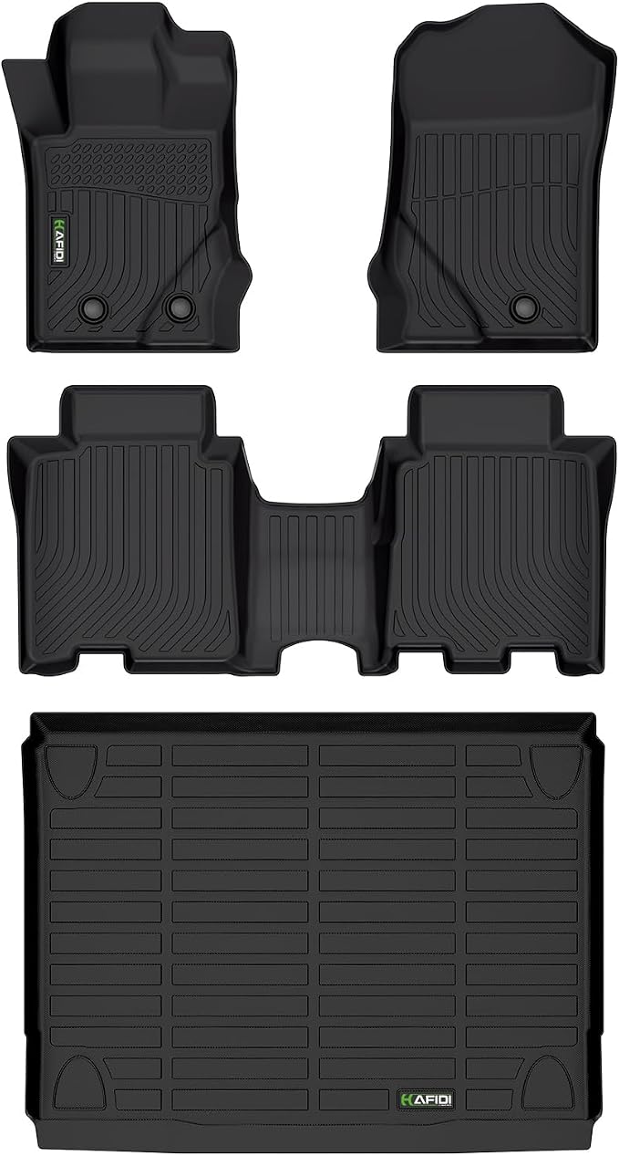 HAFIDI® Floor Mats & Cargo Liner Set Fit for 2021-2026 Ford Bronco 4 Door | (Not Sport Models)Custom full set Car liners, anti-slip, all weather guard,easy rinse clean,Full Set Accessories, TPE, Black