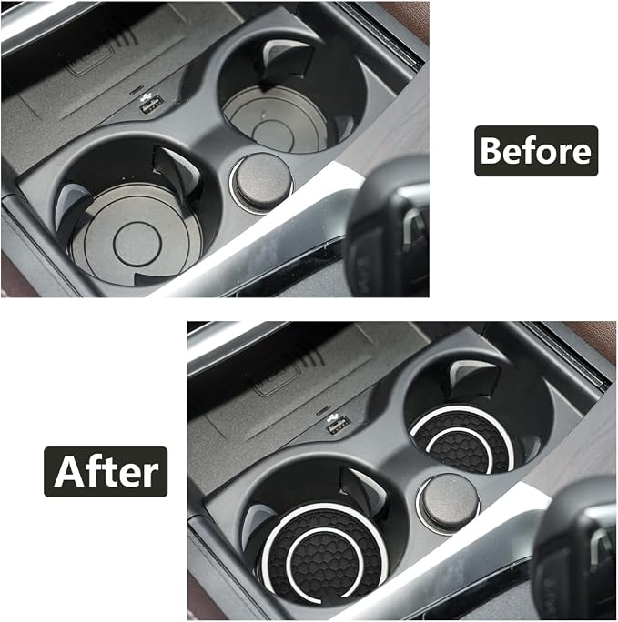 Car Cup Coaster Universal Automotive Waterproof Non-Slip Cup Holders Sift-Proof Spill Holder Car Interior Accessories 2 Pack Black & White