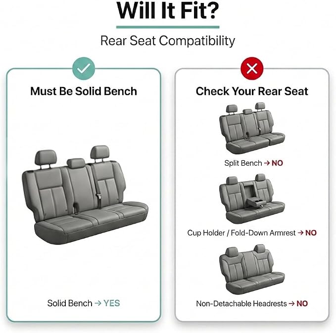 FH Group Car Seat Cover for Back Seat Burgundy Cloth - Universal Fit Rear Seat Covers for Cars with Solid Bench, Car Seat Protector for Dogs and Kids, Car Interior Accessories for SUV, Sedan and Van