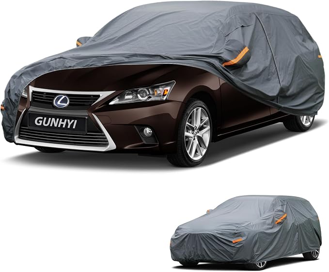 GUNHYI Premium Car Cover Custom Fit Lexus CT 200h, 16 Layers Heavy Duty Car Cover Waterproof All Weather with Zipper Door for Sun Rain Snow Dust Uv Protection