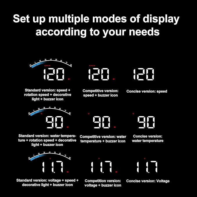 Heads Up Display for Cars, Car HUD Head Up Display M6S Universal Car 3.5 Inch HUD OBD Interface Windshield Projector, Speed, Engine RPM, OverSpeed War