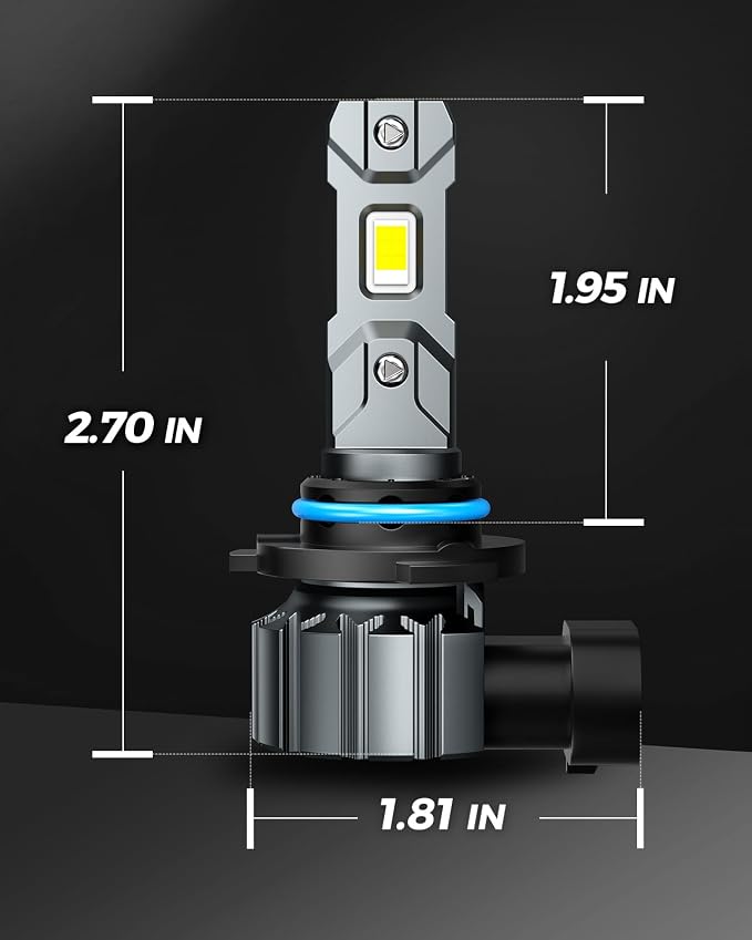 Marsauto 9005 Bulb, 40000LM Brightness Output 6000K Cool White,9005 HB3 Fog Bulbs IP68 Waterproof 60000Hrs Lifespan, 3Mins Installation, 2 Pack
