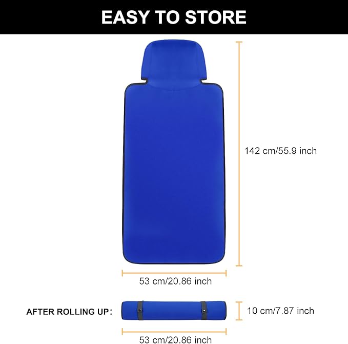Neoprene Waterproof Car Seat Cover, Royal Blue 2pcs, Non-Slip | Car Seat Protector, Sweat-proof, Universal Fit SUV & Truck, Machine Washable, For Gym, Yoga, Pets, Workout, Beach, Swimming