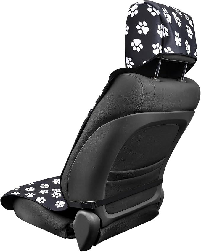 3tyto Universal Car Seat Covers, Waterproof Neoprene Seat Covers - Waterproof & Sweatproof, Machine Washable, Non-Slip Seat Protector for Car, Truck, SUV, Van (Paw, 2 Pack)