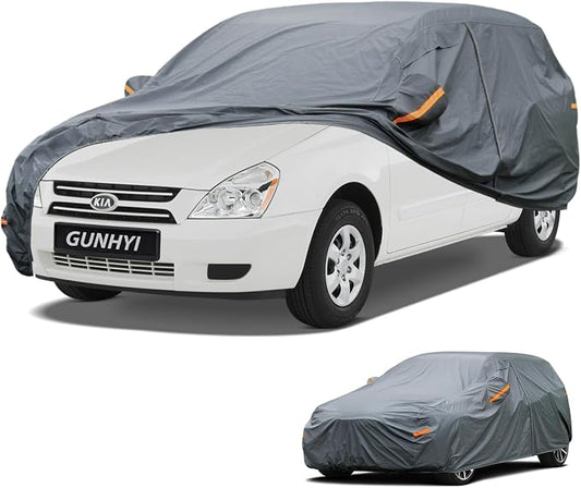 GUNHYI Premium Car Cover Custom Fit Kia Sedona, 16 Layers Heavy Duty Car Cover Waterproof All Weather with Zipper Door for Sun Rain Snow Dust Uv Protection
