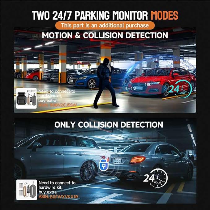 HUPEJOS 4K 360° Dash Cam Front and Rear, 4 Channel Camera for Cars | Upgrade AI Driver Monitor System DMS, 5GHz WiFi GPS, Night Vision, Voice Control, Free 64GB SD Card, 24H Parking Mode, V8Plus