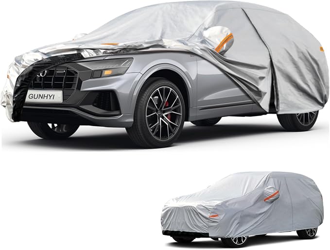 GUNHYI 6 Layers SUV Car Cover Custom Fit Audi Q8 (2018-2026) Waterproof All Weather, Heavy Duty Outdoor Snow Sun Rain Uv Protection (Ships from US Warehouse, Delivery 3-8 Days)