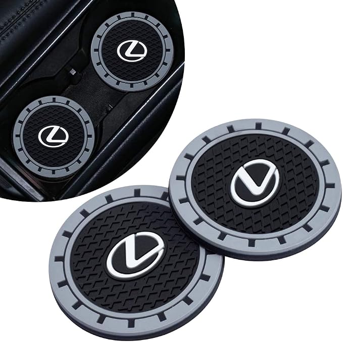 Car Cup Holder Coaster Compatible with Lexus RX ES GS LS NX RS GX LX RC LC RX350 is250 GX460, Auto Cup Holder Insert Coaster, 2PCS