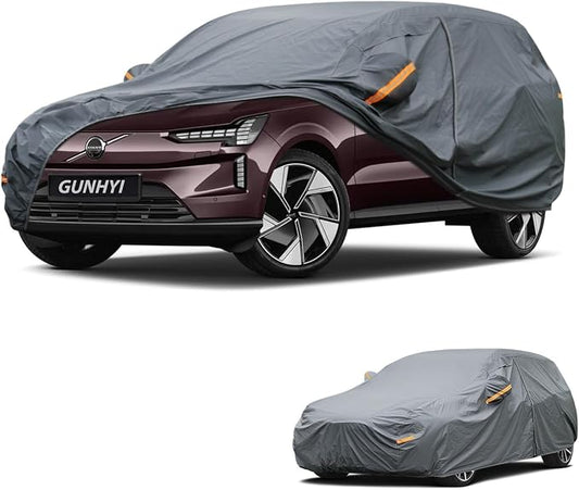 GUNHYI Premium Car Cover Custom Fit Volvo EX90, 16 Layers Heavy Duty Car Cover Waterproof All Weather with Zipper Door for Sun Rain Snow Dust Uv Protection