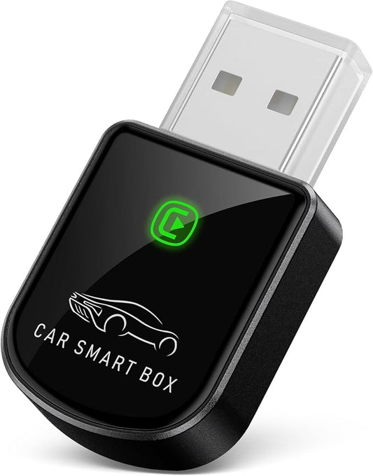 Wireless Carplay Adapter for iPhone Latest Upgrade, Tiny Bluetooth Receiver Convert Wired to Wireless for Apple Car Play Plug & Play, Zero-Lag Media GPS Works with 2016+ Cars (Ebony Black)