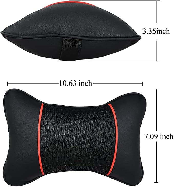 Car Neck Pillow 2 PCS,Universal Soft Breathable Leather Car Neck Pillow Comfortable Head Neck Rest Support Cervical Pillow for Travel Car Seat Driving & Home