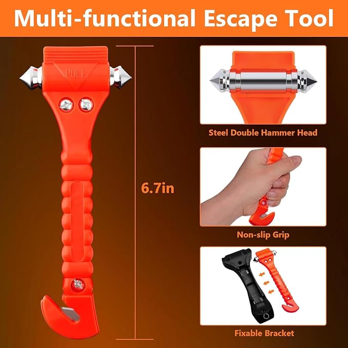 BFXM Car Window Breaker Hammer and Seat Belt Cutter 2-in-1, Emergency Escape Tool, Safety Glass Breaker, Automotive Safety Essentials and Accessories, 20 Packs