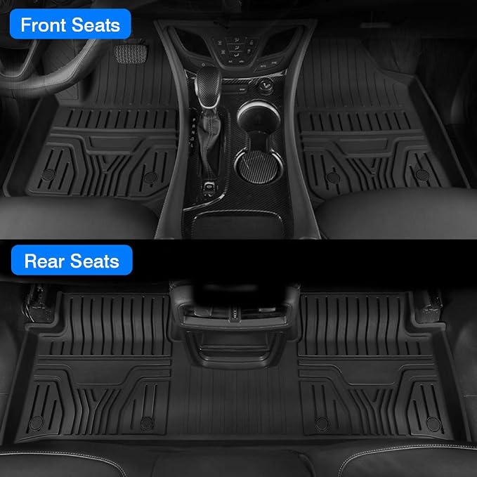 Mixsuper Custom Fit for Floor Mats Buick Envision Accessories 2016 2017 2018 2019 2020 All Weather Floor Liners Heavy Duty 2 Row Liner Set