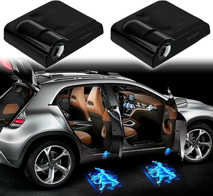 2pcs for Cold Horse 3D Magnetic Car Door Step LED Welcome Logo Shadow Ghost Light Projector Lamp fits All Car Models (Cold Horse) by DmStore