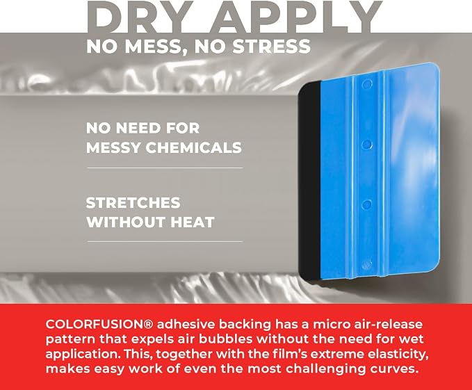 ColorFusion PPF by VViViD, Gloss Chalk Grey Dry Apply PPF Vinyl Car Wrap Roll 10ft x 5ft