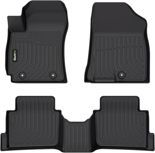 Floor Mats for Hyundai Kona 2024 2025 2026 (Not for EV) All Weather Protection TPE Heavy Duty Automotive Floor Liners Fits Front& 2nd Row Full Set Accessories, Black