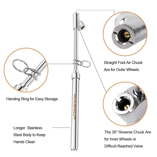 GODESON Heavy Duty Tire Pressure Gauge 10-150 PSI, Professional Dual Head Air Pressure Gauge for Truck Car Motorcycle, Accurate Reading Pen Style Tire Gauge with 1-10 Bar Range