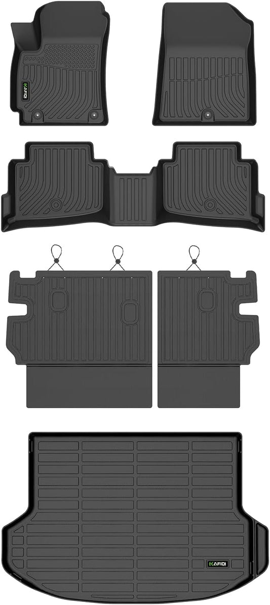 HAFIDI® Floor Mats for 2024 2025 2026 Kia Seltos,All Weather Floor Mats & Cargo Liner & Back Seat Protector Mats, Car Mats for Seltos Accessories-Black