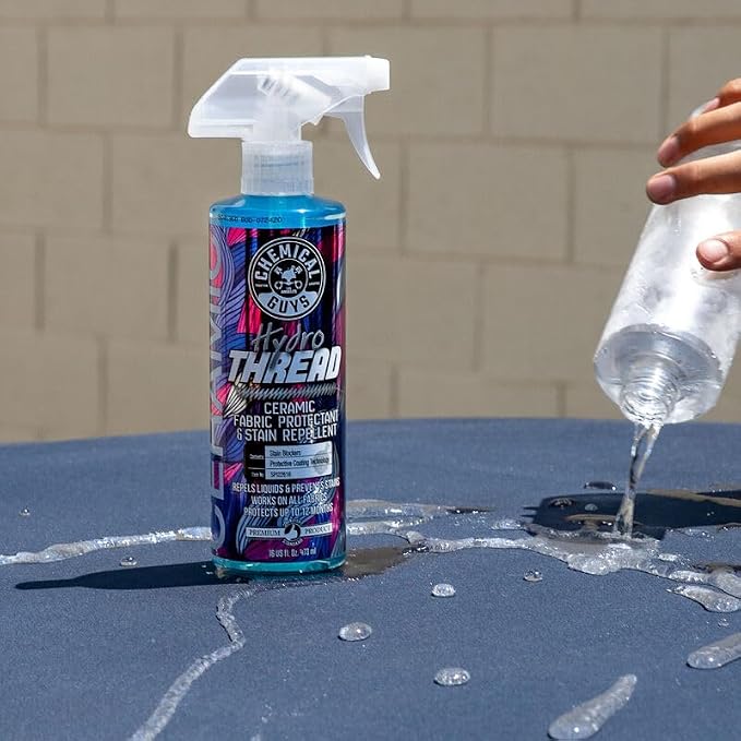 Chemical Guys, HydroThread Ceramic Fabric Protectant & Stain Guard, 16 oz | Works on fabric, carpet & upholstery, keep floor mats looking clean, use with microfiber towel or interior brush