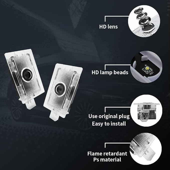 2PCS Door Lights Logo Car Accessories Led Compatible for Charger 2006-Present Projector Ghost Shadow Puddle Courtesy Step Lights (Side)
