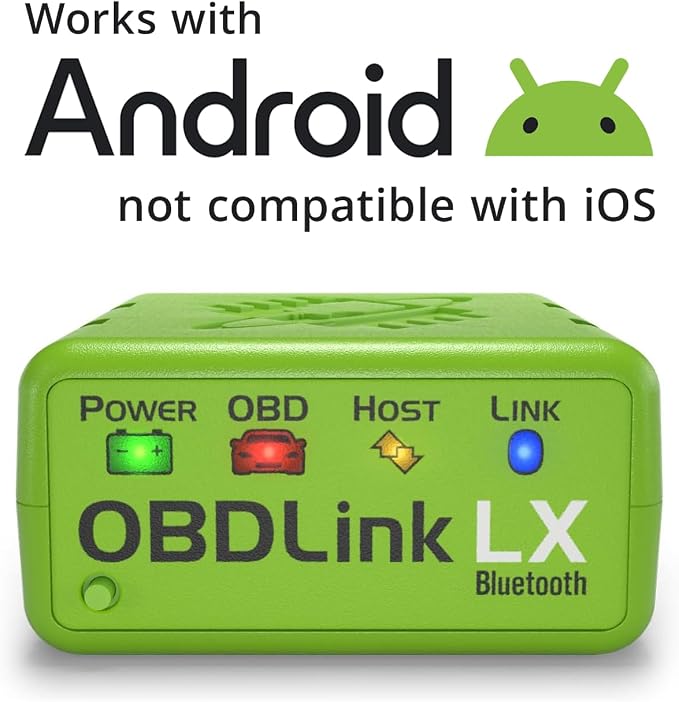 OBDLink LX Bluetooth 3.0 OBD2 Adapter for Motoscan, Torque, Hybrid Assistant (Android Only), OBD II Diagnostic Scanner