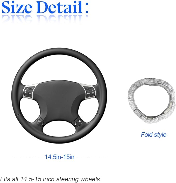 zipelo Elastic Stretch Steering Wheel Cover, Microfiber Breathable Ice Silk, Universal 15 Inch Anti-Slip Car Steering Wheel Protector, Warm in Winter and Cool in Summer, for Men and Women (Black)