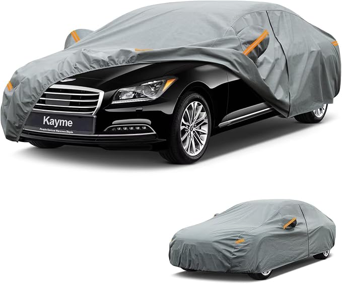 Kayme Heavy Duty Car Cover Custom Fit Genesis G80(2017-2025), Waterproof All Weather for Automobiles, Full Exterior Covers Sun Rain UV Protection.
