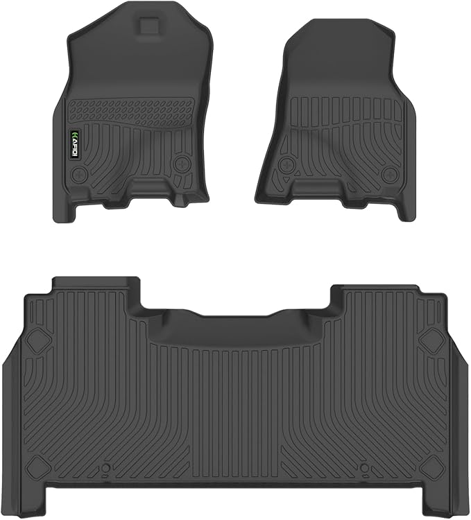 HAFIDI® Floor Mats Fit for 2019-2024 Dodge Ram 1500 | All Weather Protection TPE Floor Liners, Custom Exact Fit, Raised Edge Design, Anti-Slip, Waterproof, Stainproof