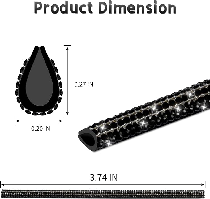 Rhinestone Car Vent Outlet Trim,10Pcs Bling Air Vent Decoration Strip Black | Luxury Bling Car Accessories for Women Girls, Shiny Crystal Rhinestone Strip, Decorate Auto Air Conditioner Vent Outlet