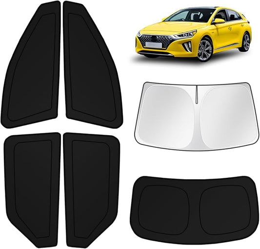 KUST Car Window Shades for Hyundai Ioniq 5 2022-2025 2026 Windshield Sun Shade Side Window Cover UV Block Privacy Protection Accessories for Camping Blackout Rear Back Full Set 6PCS