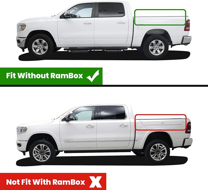 LASFIT 5.7FT Truck Bed Mat for Ram 1500/1500 RHO 2019-2026 & RAM 1500 New Body 2019-2024 Short Bed (5FT7 / 67.4inches) Not for Rambox, All Weather Custom Fit Truck Cargo Bed Liner, Black