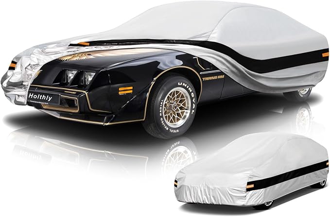 10 Layer Coupe Car Cover Waterproof All Weather for Automobiles,100% Waterproof Outdoor Car Covers Rain UV Protection.Custom Fit for Dodge Challenger,Ford Thunderbird,Pontiac Firebird,etc