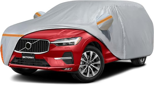 Car Cover for 2008-2026 Volvo XC60, Waterproof Custom-fit All Weather Sun Rain UV Dust Snow Protection Outdoor XC60 Full Car Cover with Door Zipper and Cotton Lining-Gray