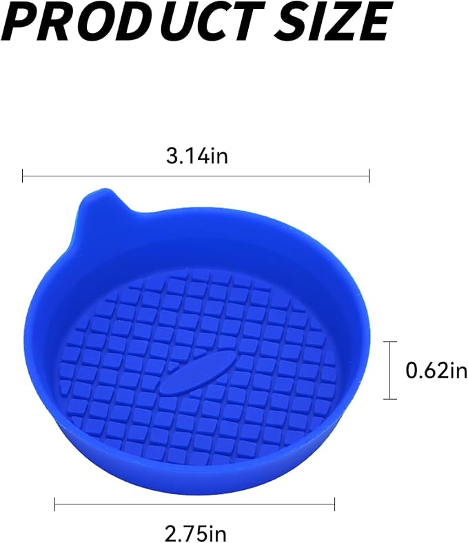 4 Pack Car Cup Coasters, Silicone Insert Recessed Car Cup Holder Coasters, Waterproof Non-Slip Sift-Proof Car Cup Mats, Universal Car Interior Accessories (Blue)