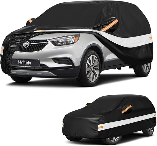 10 Layers SUV Car Cover Custom Fit for Buick Encore (2012-2026), Waterproof All Weather for Automobiles, Outdoor Full Cover Sun Dust Rain Protection with Cotton. Black