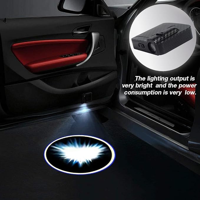 2 PCS Car Door Lights - Logo Projector Universal Wireless Car Door Led Projector Lights Carbon Fibre Upgraded Welcome Shadow Light for All Brands Car/Motorcycle Shadow Laser Projector