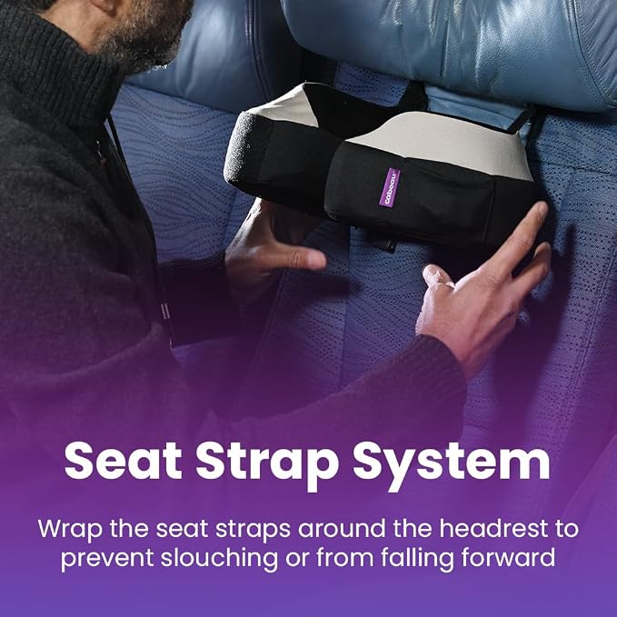 Cabeau Travel Neck Pillow for Airplanes The Neck's Evolution, TNE S3 Supportive Memory Foam Design for Long Haul Flights Attachable Seat Straps and 360 Support (Paris Lavender)