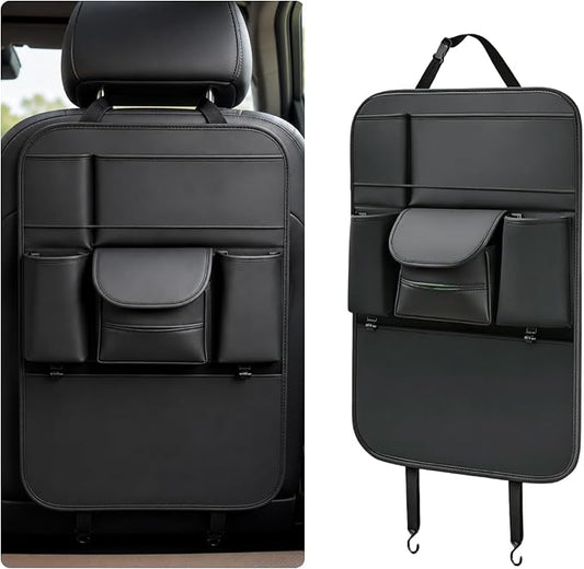 Car Backseat Organizer, Large Capacity Trunk Organizer for Cars, Detachable Automotive Back Seat Protector Kick Mat, Multi-Pocket Vehicle Seat Back Storage Bag, Car Accessories (Large)