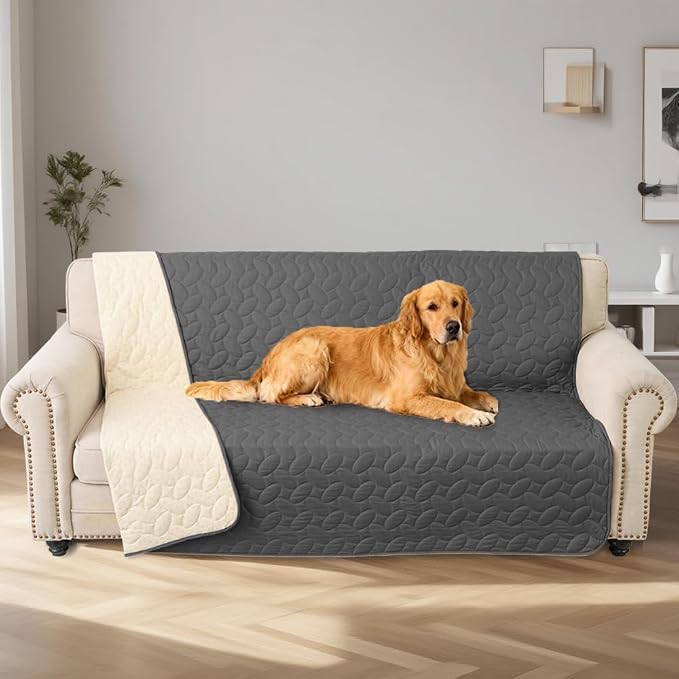 Ameritex Waterproof Pet Bed Cover Anti-Slip Dog Bed Blanket for Sofa and Furniture Waterproof New Pattern Design (Darkgrey, 30x53 Inch (Pack of 1))