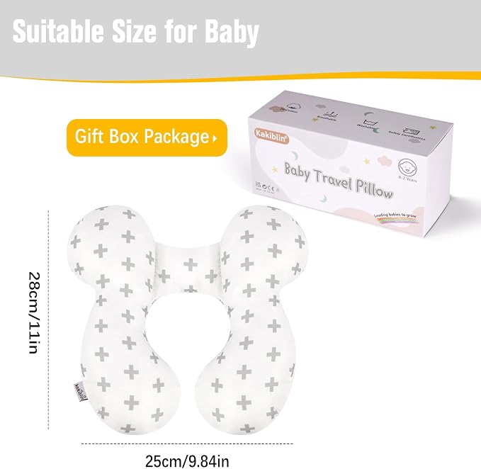 KAKIBLIN Baby Travel Pillow, Upgraded Baby Neck Pillows for Car Seat, Infant Neck Support Pillow for Head and Neck,Newborn Head Support for Car Seat,Pushchair