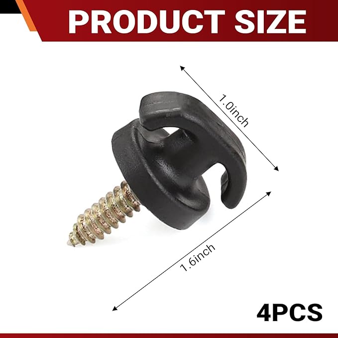 4 PCS Car Cargo Net Hooks, Luggage Net Screw Hook Retainer, Multi-Functional Tie Down Hanging Fastener, Universal for Most Cars SUVs Trucks (Black)