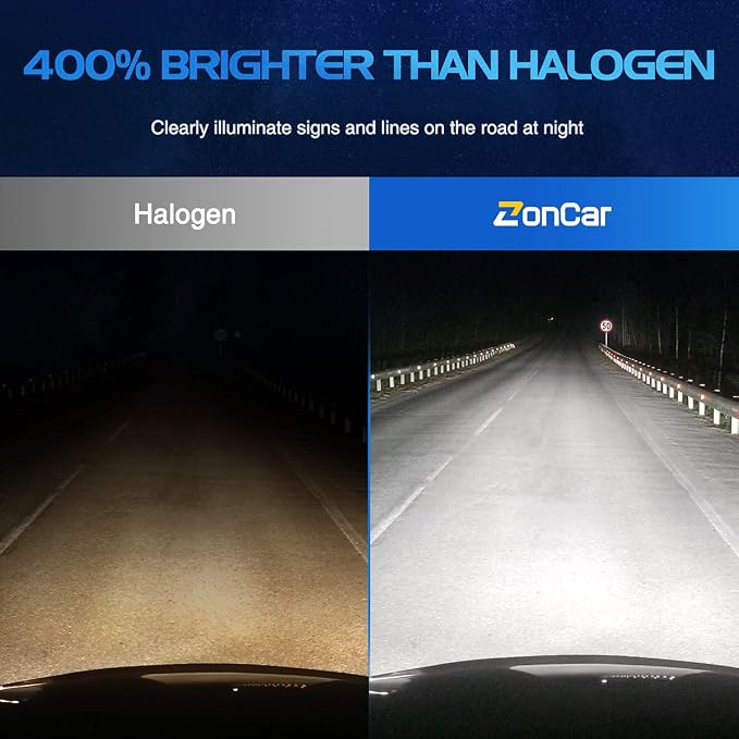 SEALIGHT 9006/HB4 LED Bulbs, 30,000LM Super Bright 6500K Cool White, 1:1 Mini Wireless Halogen Replacement Bulbs with Fan Cooling, Plug and Play, Pack of 2