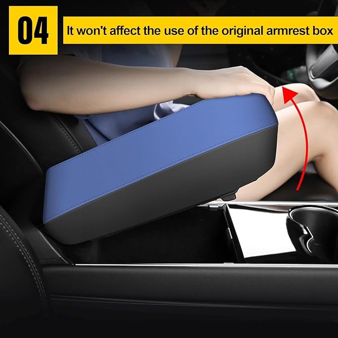 AOMSAZTO Console Covers for 2012-2015 Honda Civic Armrest Covers for Honda Civic Black with Blue Leather | Armrest Covers, Leather, Water-proof