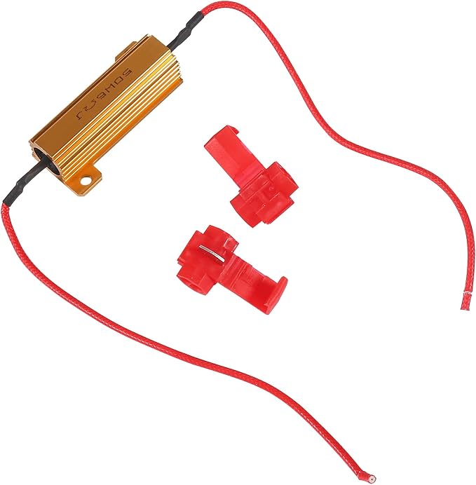 4Pcs 50W 6Ohm Load Resistor Turn Signal Blink LED Fix Fast Flash Error Code Flickering Automotive Replacement Resistors for LED Lights Indicator Controllers Bulb Headlights Tail Light License Plate
