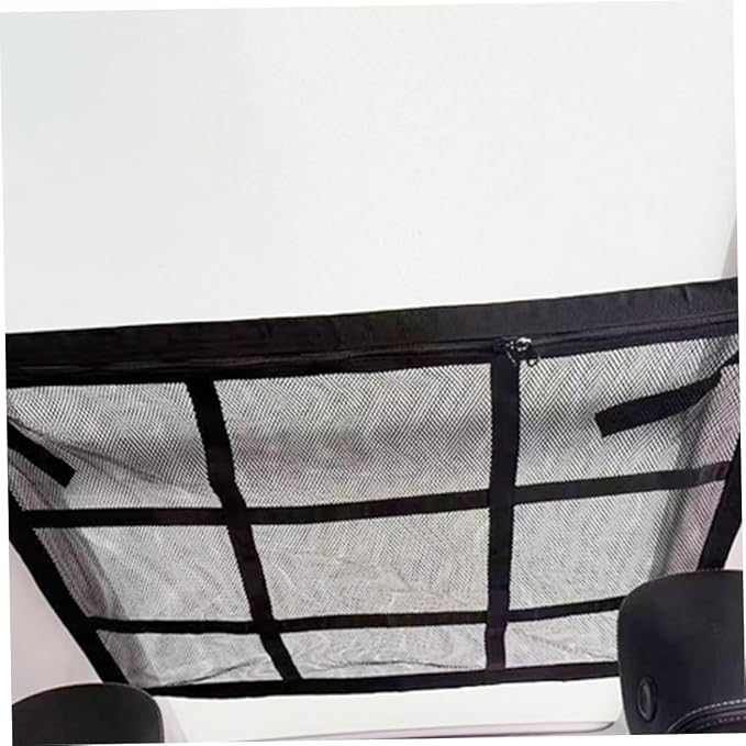 Car Ceiling Cargo Net Organizer Dual-Zipper Mesh Pouch for SUV Van Storage Overhead Accessory for Travel Essentials Umbrellas More