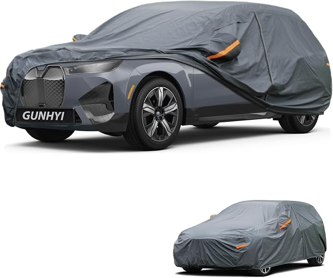 GUNHYI Premium Car Cover Custom Fit BMW iX, 16 Layers Heavy Duty Car Cover Waterproof All Weather with Zipper Door for Sun Rain Snow Dust Uv Protection
