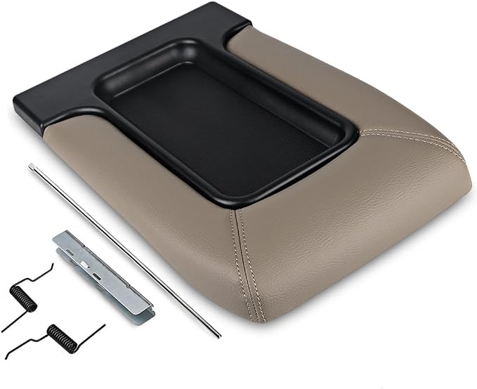 Center Console Lid Cover Armrest Kit Compatible with Cadillac Chevrolet GMC | Compatible with Pickup Truck Suburban Tahoe Silverado Sierra Yukon XL Replaces 19127364 Tan